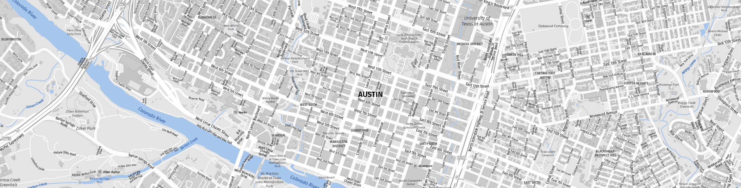 Stadtplan Austin zum Downloaden.