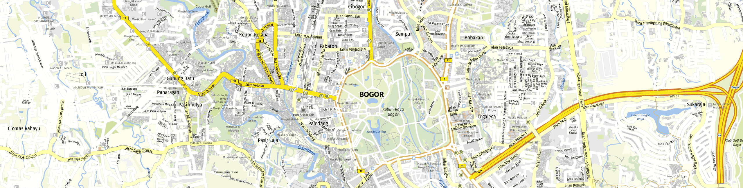 Stadtplan Bogor zum Downloaden.