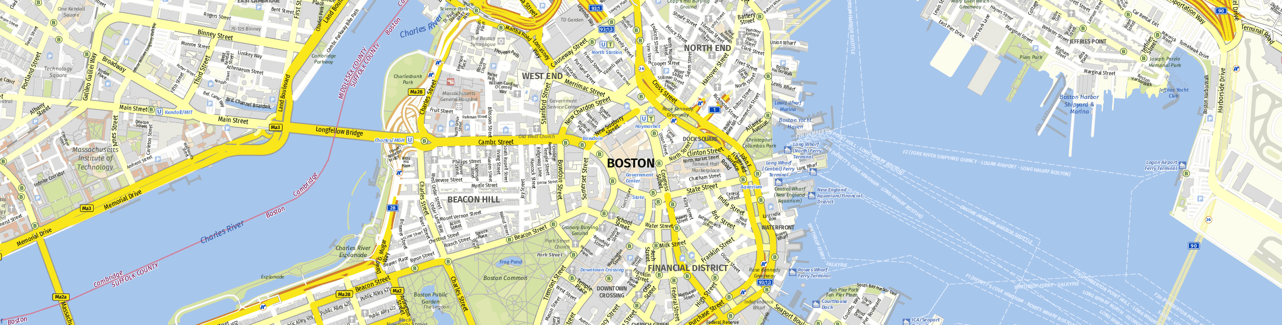 Stadtplan Boston zum Downloaden.