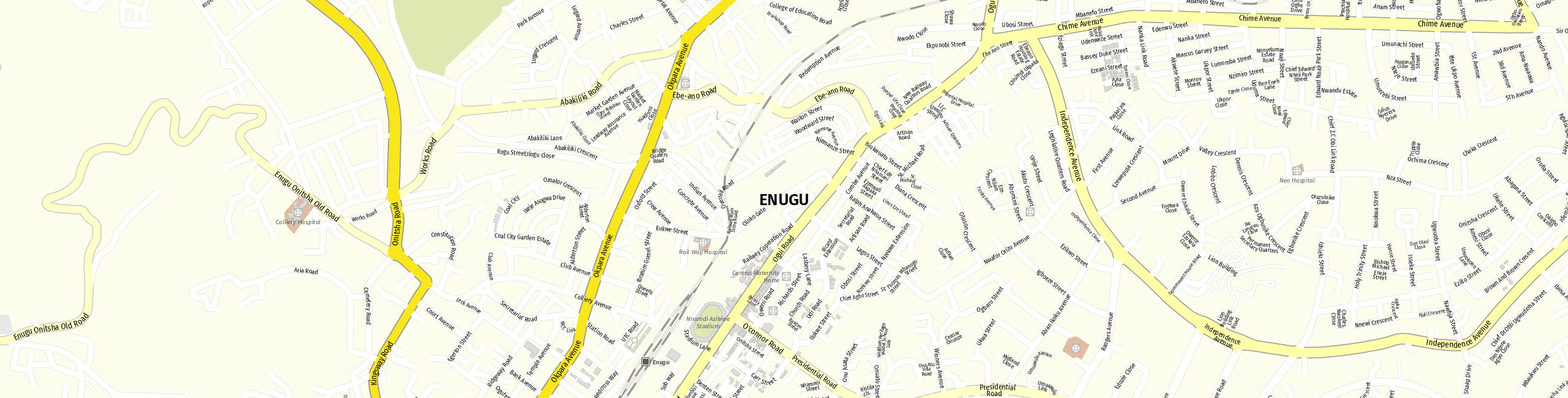 Stadtplan Enugu zum Downloaden.