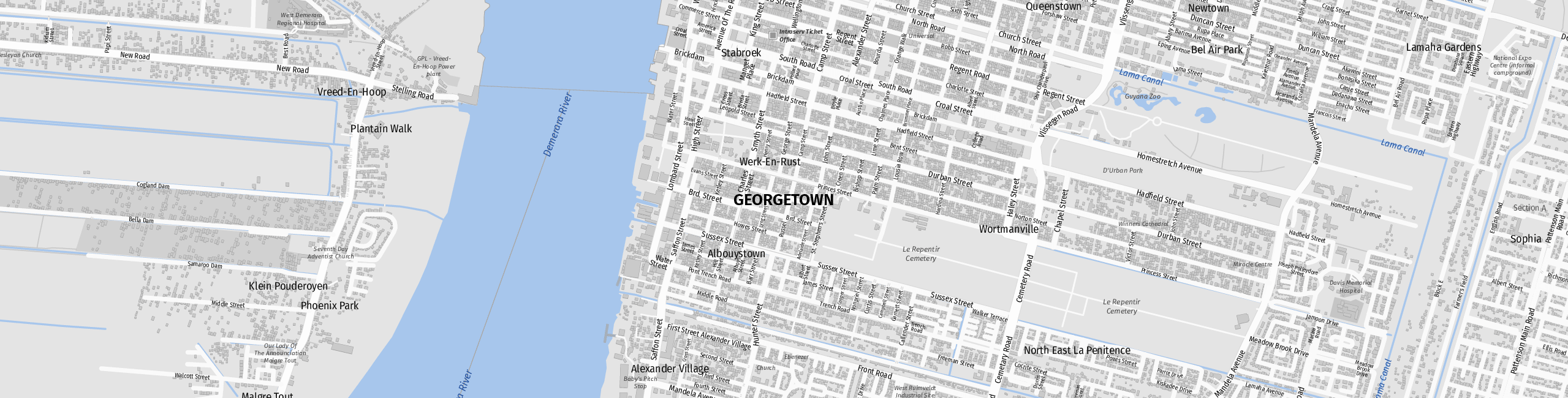 Stadtplan Georgetown zum Downloaden.