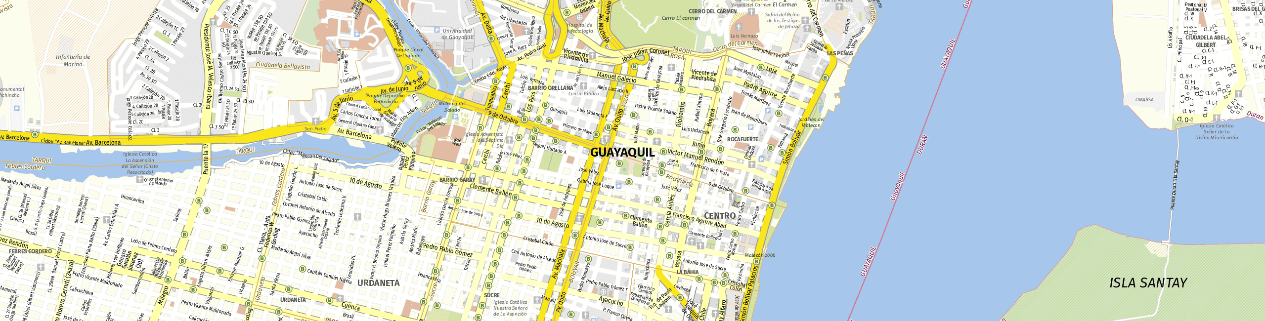 Stadtplan Guayaquil zum Downloaden.