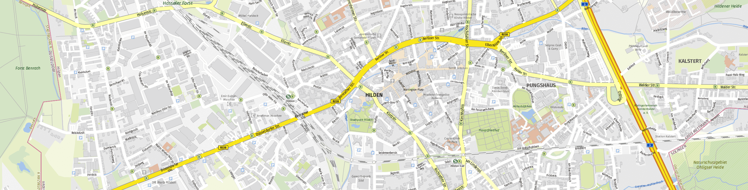 Stadtplan Hilden zum Downloaden.