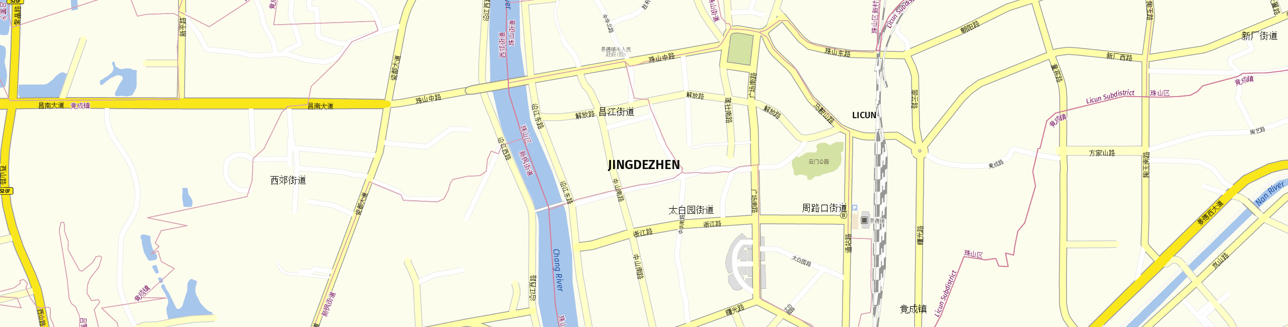 Stadtplan Jingdezhen zum Downloaden.