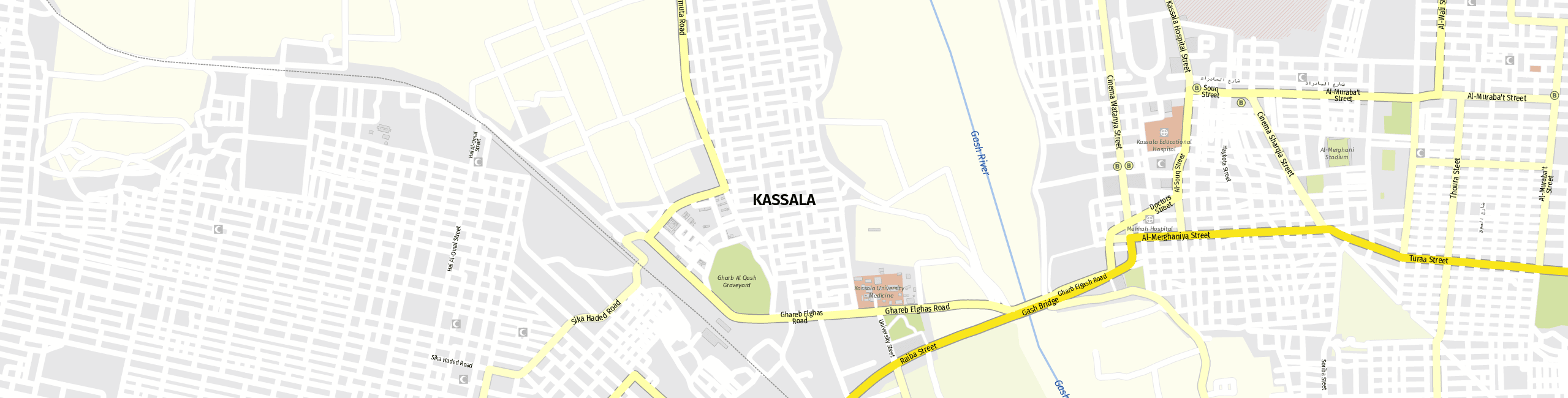 Stadtplan Kassala zum Downloaden.