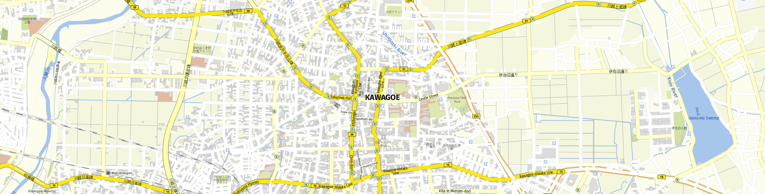 Stadtplan Kawagoe zum Downloaden.