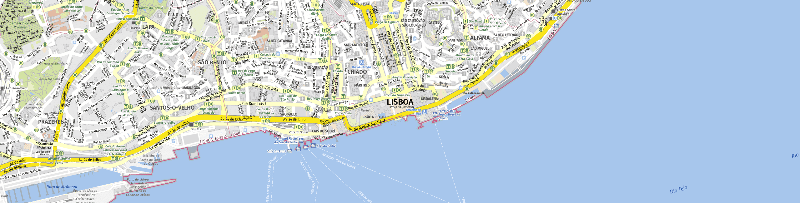 Stadtplan Lissabon zum Downloaden.