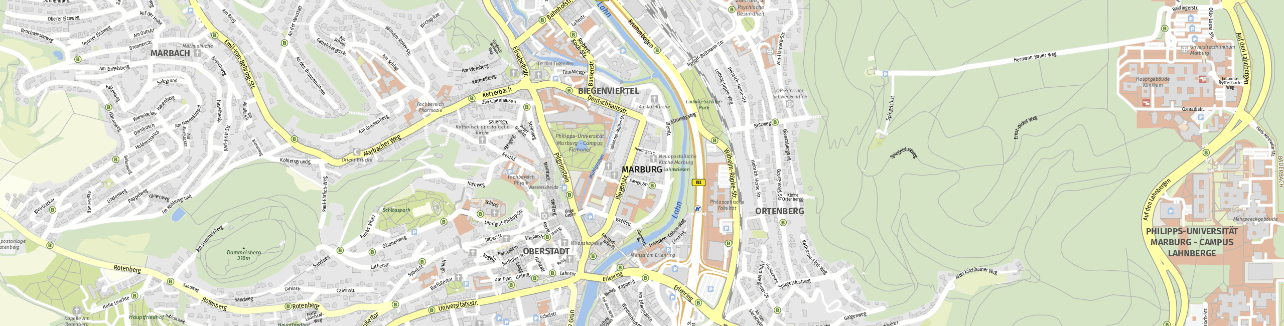 Stadtplan Marburg zum Downloaden.