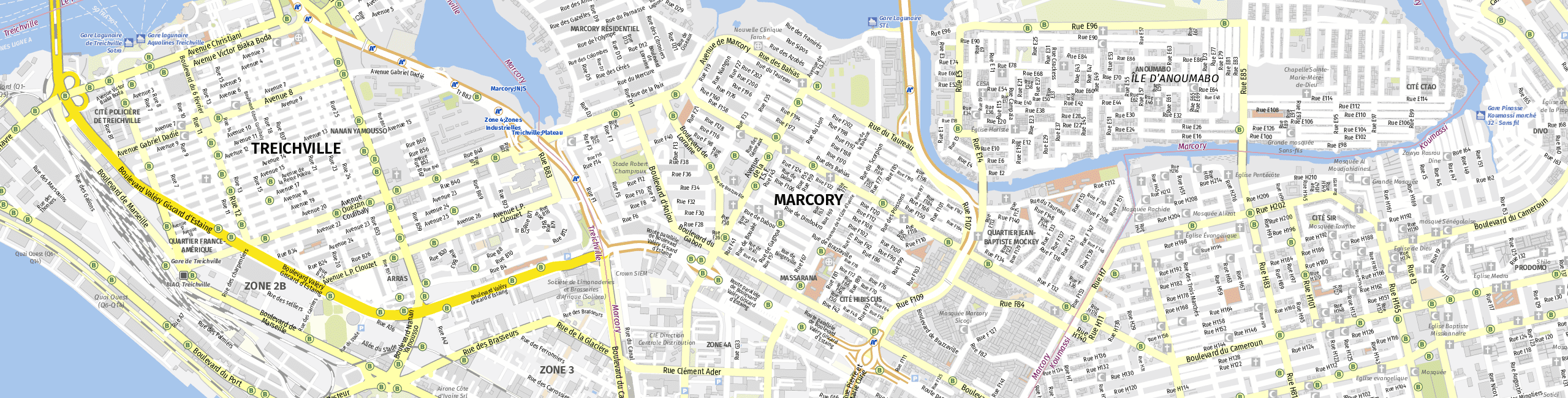 Stadtplan Marcory zum Downloaden.