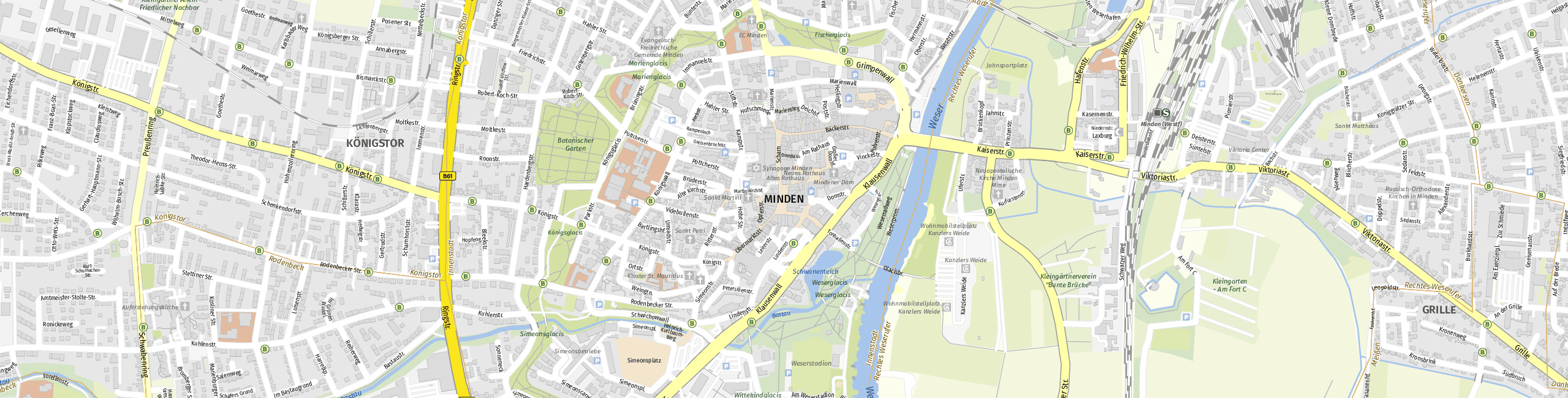 Stadtplan Minden zum Downloaden.