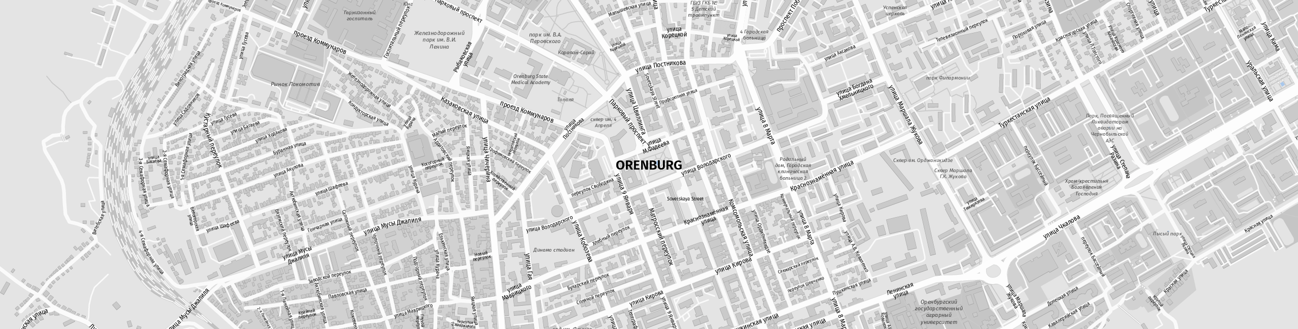 Stadtplan Orenburg zum Downloaden.