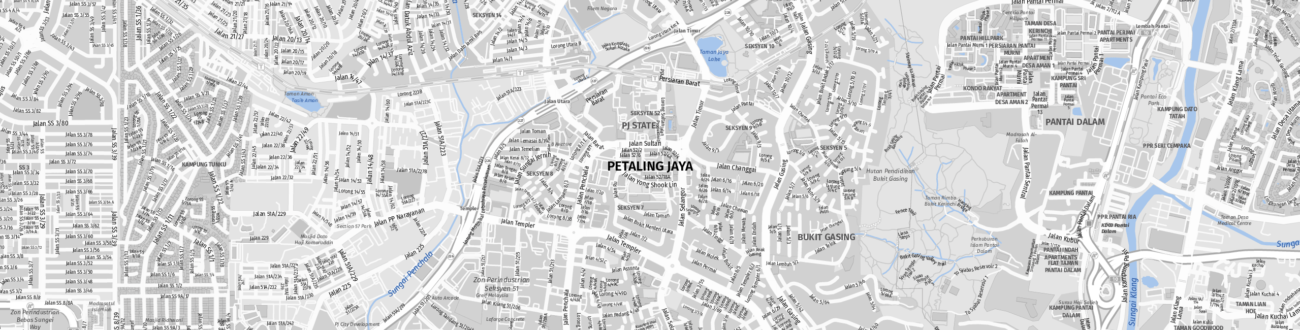 Stadtplan Petaling Jaya zum Downloaden.