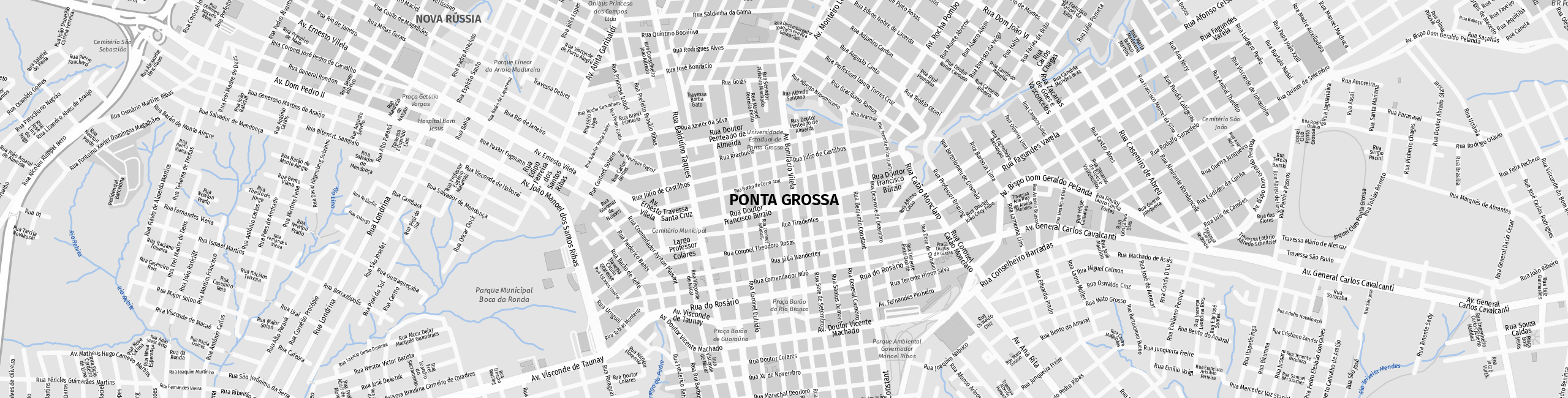 Stadtplan Ponta Grossa zum Downloaden.