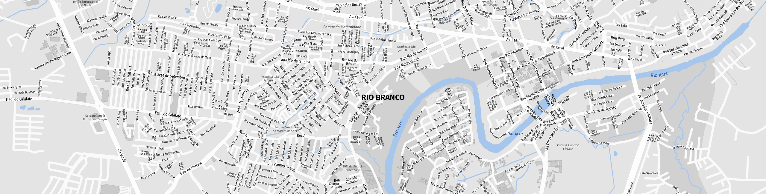 Stadtplan Rio Branco zum Downloaden.