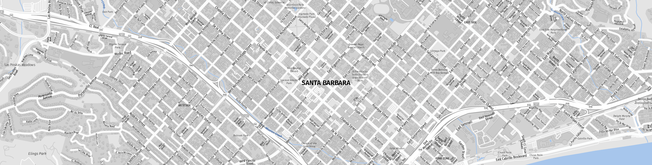 Stadtplan Santa Barbara zum Downloaden.