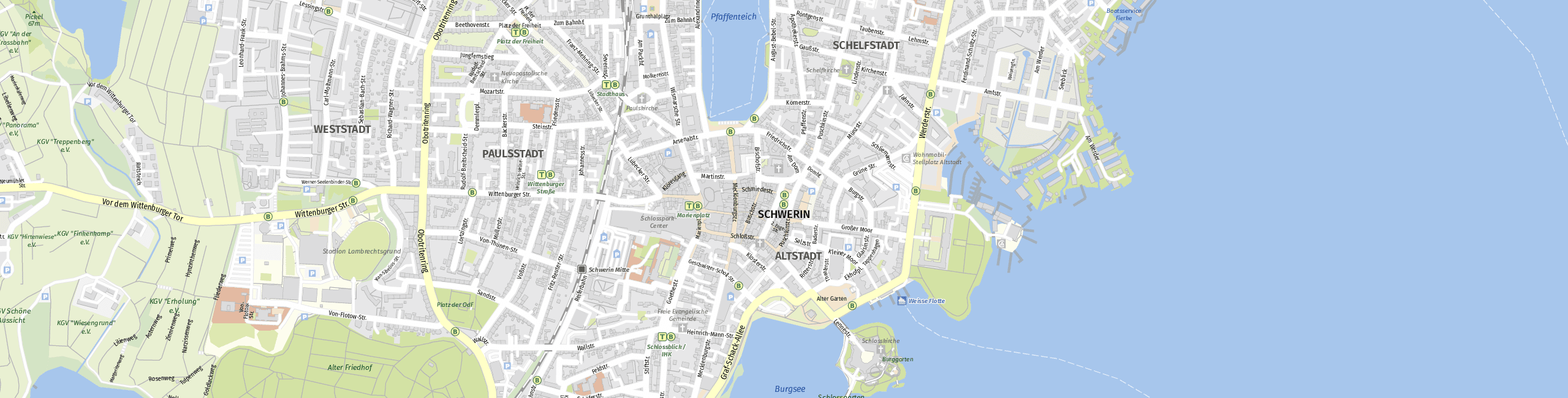 Stadtplan Schwerin zum Downloaden.