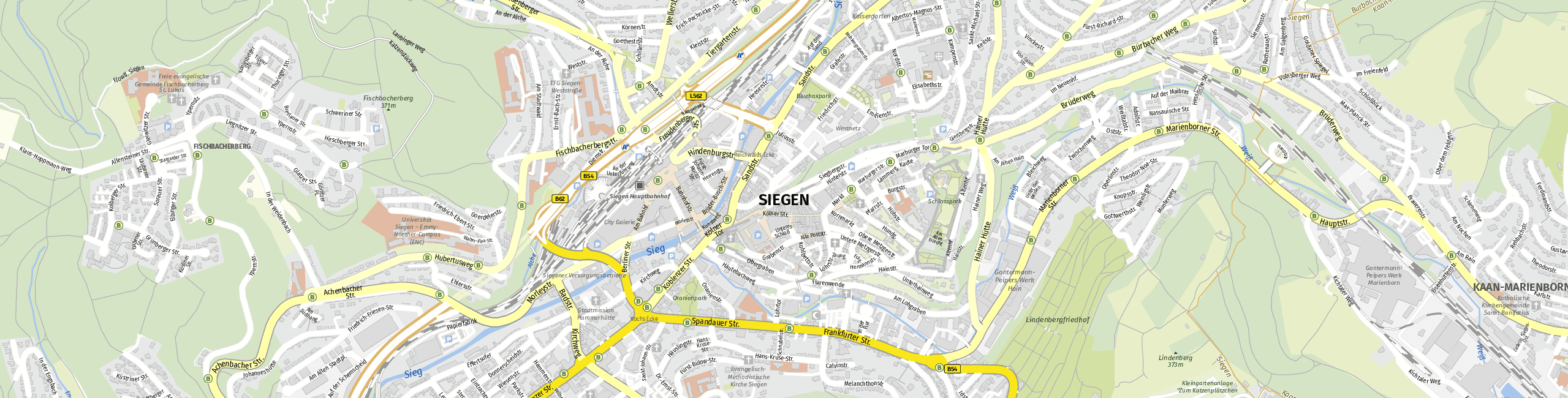 Stadtplan Siegen zum Downloaden.