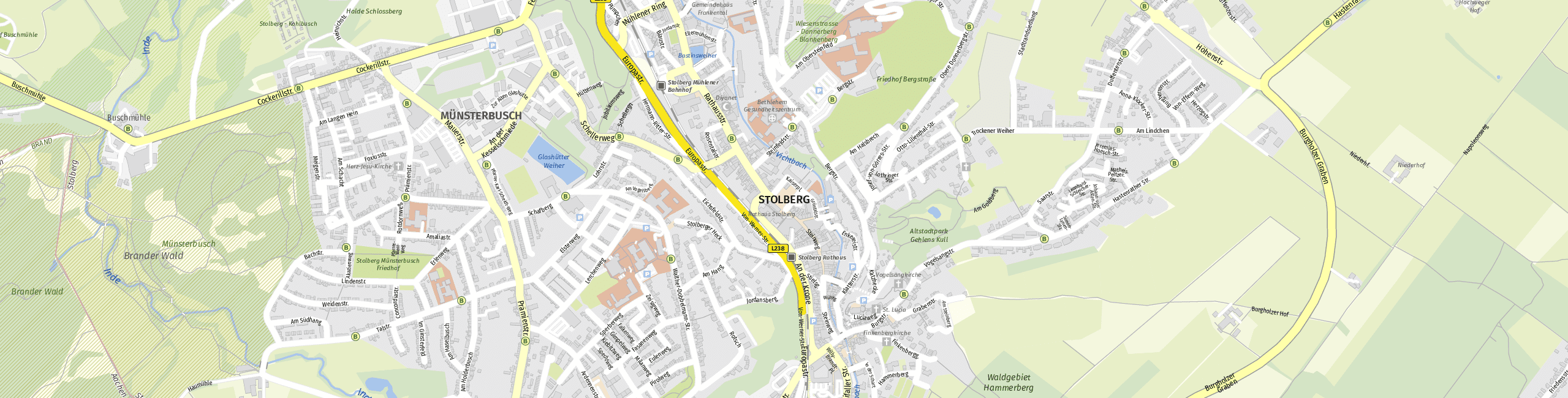 Stadtplan Stolberg zum Downloaden.