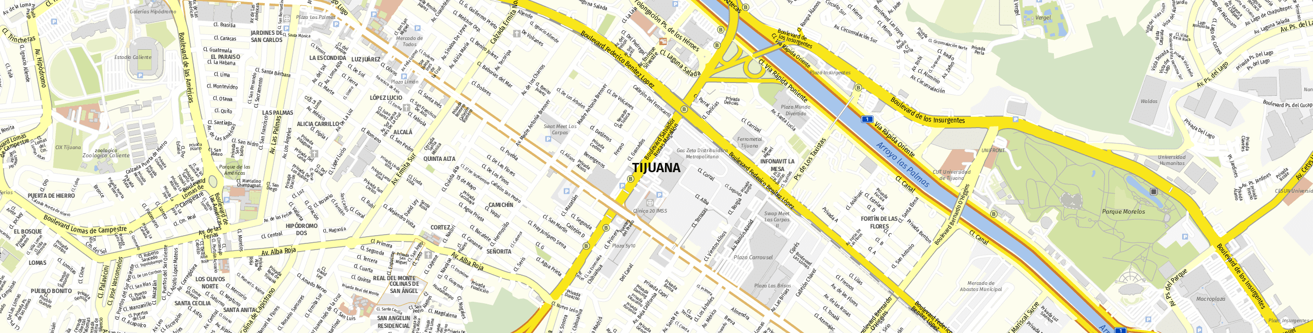 Stadtplan Tijuana zum Downloaden.